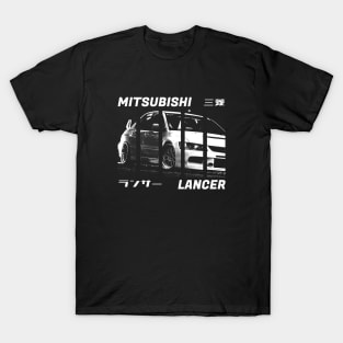 MITSUBISHI LANCER EVO IX Black 'N White 3 (Black Version) T-Shirt